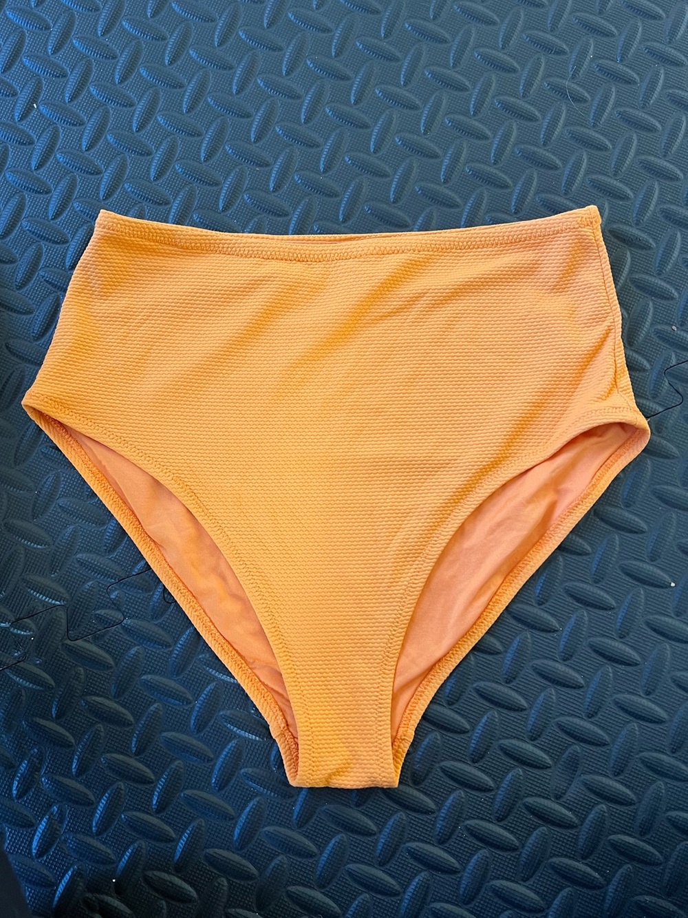 Old Navy High-Waisted Textured Bikini Swim Bottoms Mandarin Orange Size Small